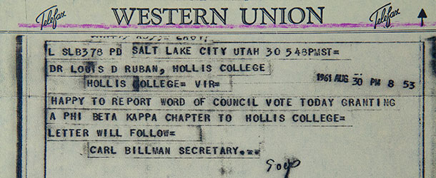 Phi Beta Kappa telegram