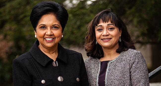 Photo of Indra Nooyi with President Lawrence