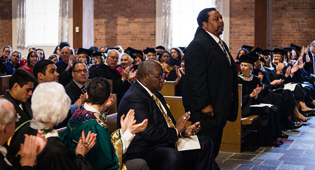 Photo of Isaiah Sweetenberg speaking at Inauguration