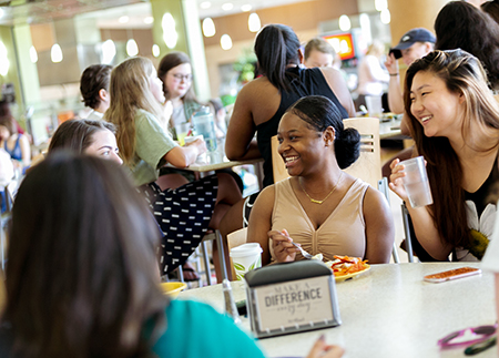 Photo of students in Moody dining hall