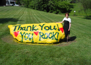 President Gray at the rock