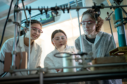 STEM students at Hollins University