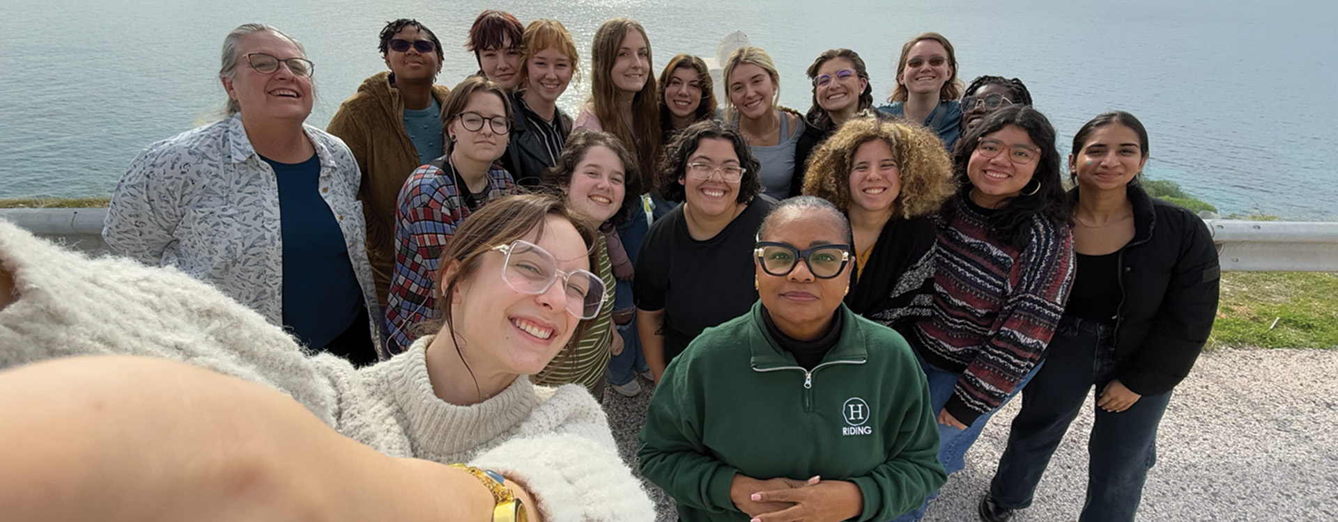 President Mary Dana Hinton joins students abroad in Crete.
