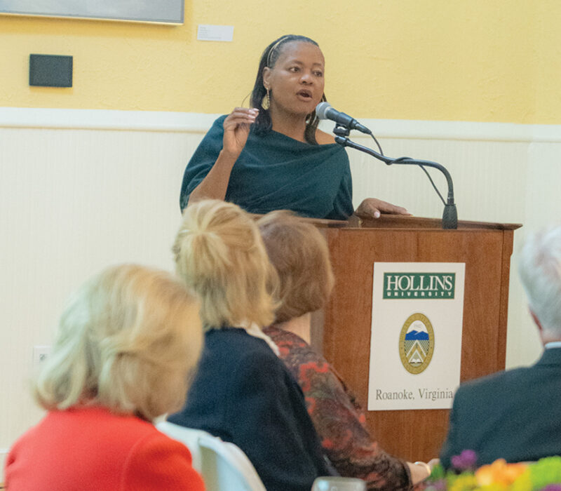 President Dana Hinton speaking at Celebration of Philanthropy event