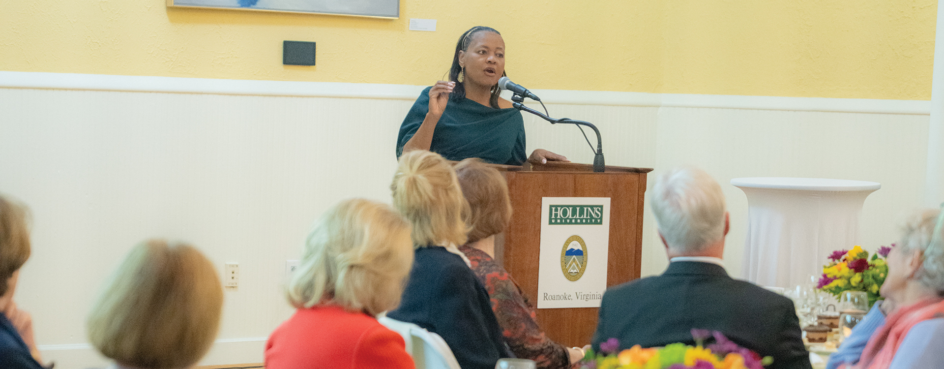 President Dana Hinton speaking at Celebration of Philanthropy event