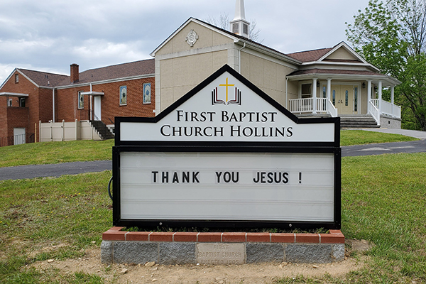 First Baptist Church Hollins Marquee