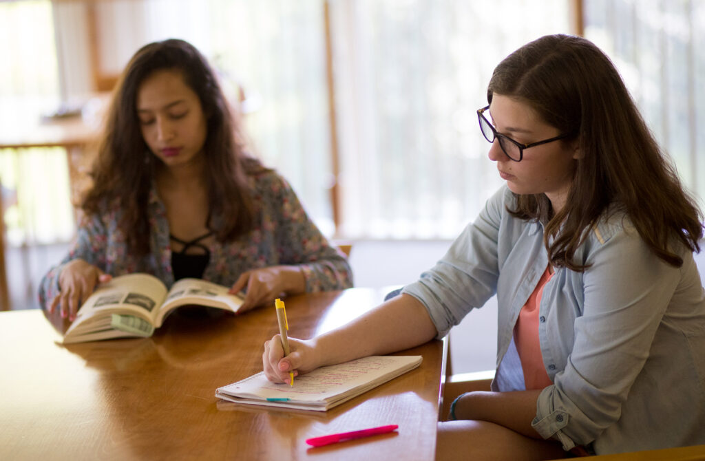 Students studying