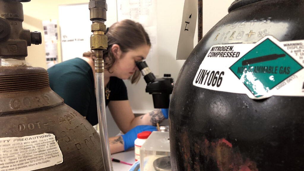 Student in Dana Science Lab