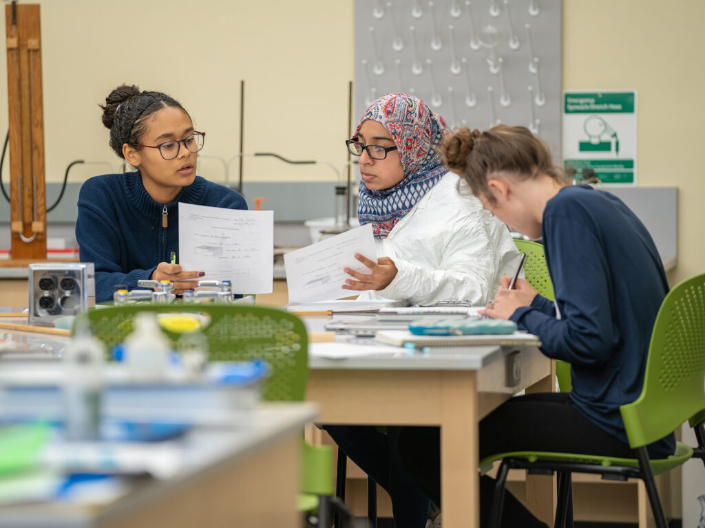 Students in Hollins Science classroom