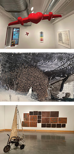installation views of work by Esterio Segura, Ernesto Garcia, and René Figueroa